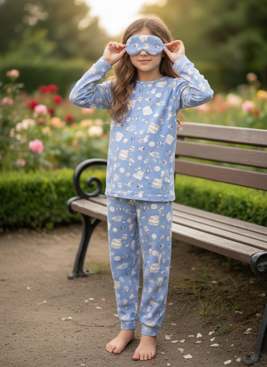 Cute Kitty Cozy Nightsuits Top Pajama Set For Girls CZ 25027
