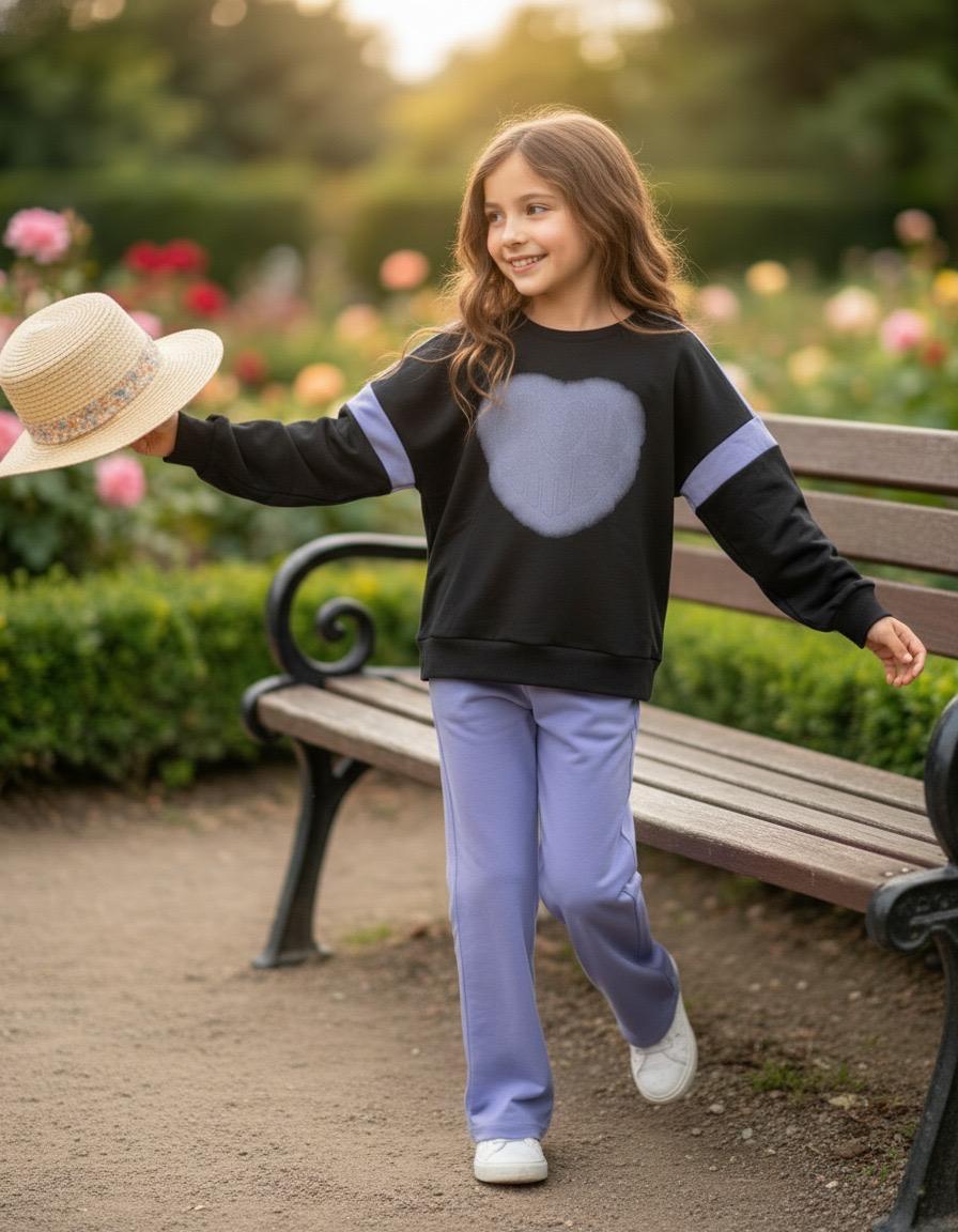 Black Full Sleeves Track Suits For Girls TR 25078