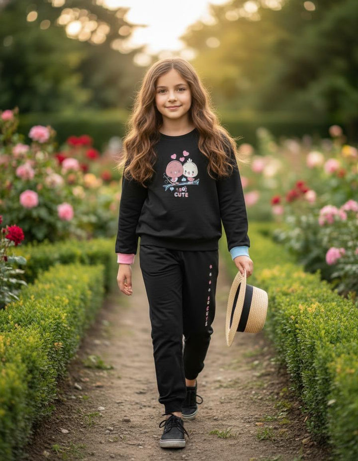 Black Full Sleeves Track Suits For Girls TR 25079