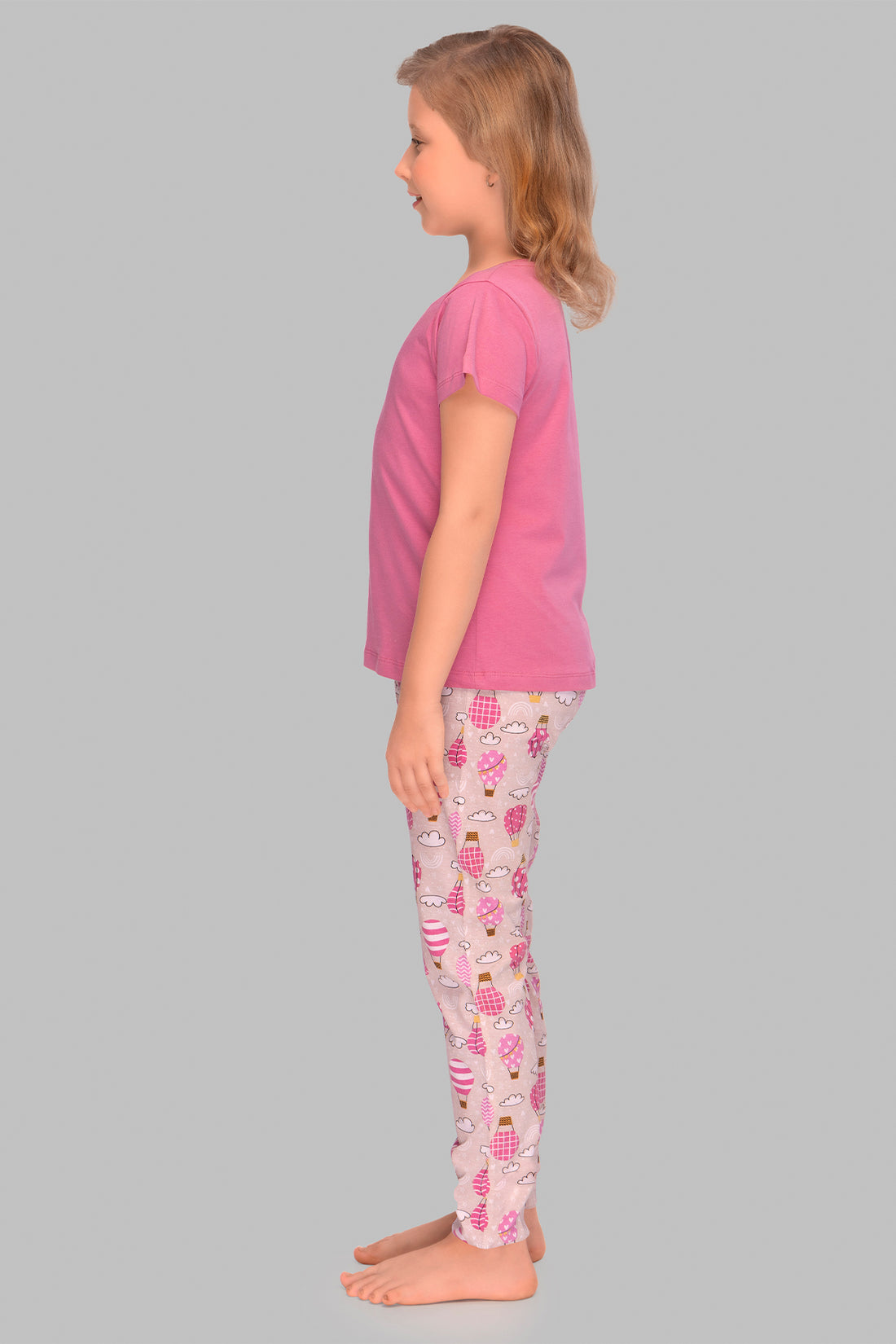 Flight of Fancy: Pink Parachute Top Pajama Set for Kids